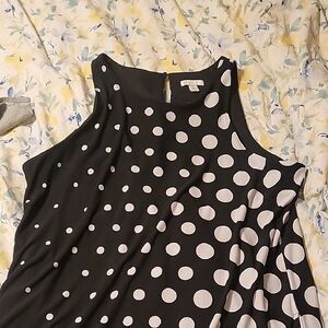 Asymmetrical Black and White Polka Dot Dress